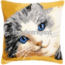 kreuzstichkissen liggende poes