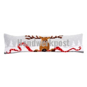 kreuzstichzugluftstopper rendier in wintersfeer