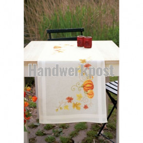 kreuzstichläufer pompoenen, ecru