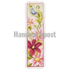 stickpackung lesezeichen, amaryllissen met vlinder-1