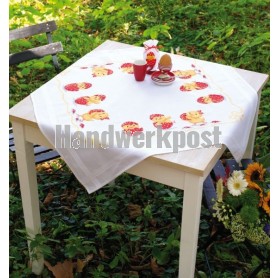 kreuzstichdecke "vrolijk pasen"
