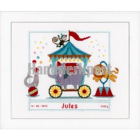 stickpackung circus, geburt jules
