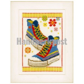 stickpackung blauwe sportschoenen