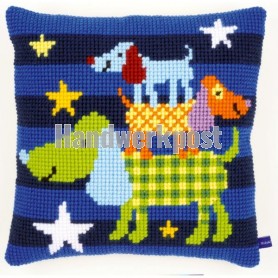 kreuzstichkissen gekleurde hondjes