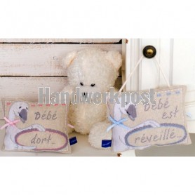 stickpackung türhänger, baby slaapt/is wakker