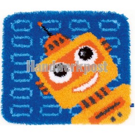 knüpfdecke lachende robot