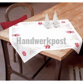 decke fier hert, wit mit aida kante