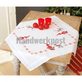 kreuzstichdecke kerstkabouters, wit