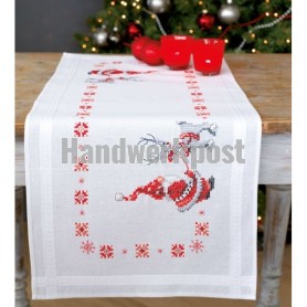 kreuzstichläufer kerstkabouters, wit
