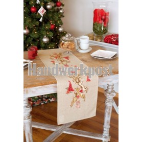 kreuzstichläufer springende herten, aida, linnenlook