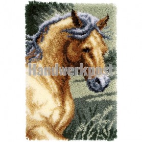 knüpfdecke paard in draf