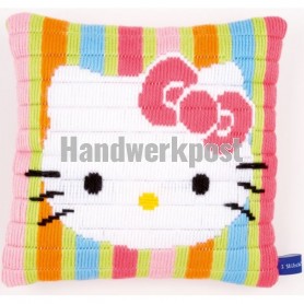 spannstichkissen hello kitty, pastelstripes