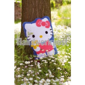 kreuzstichkissen hello kitty, kitty met bloem (incl. kissenrücken)