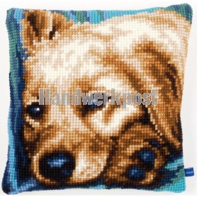 kreuzstichkissen luie hond