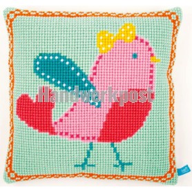 kreuzstichkissen lief!, roze vogel