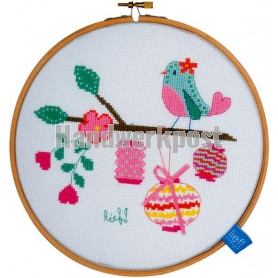 stickpackung lief!, vogels met lampionnen (incl. stickring)