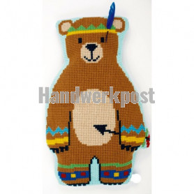 kreuzstichkissen indianen beer