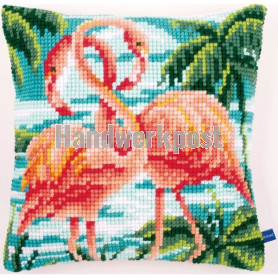 kreuzstichkissen flamingo's