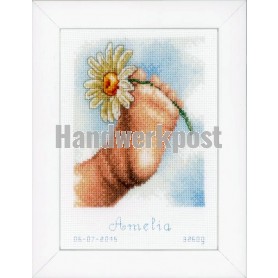 stickpackung voetje met margriet, geburt amelia