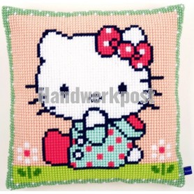 kreuzstichkissen hello kitty, in het gras
