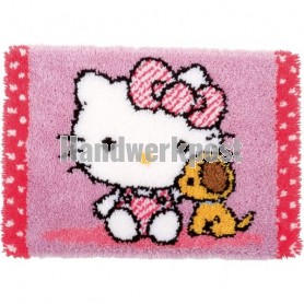 knüpfdecke hello kitty, met puppy