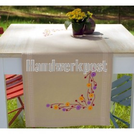 stielstichläufer speelse bloemen, beige