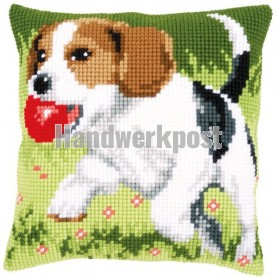 kreuzstichkissen spelende hond