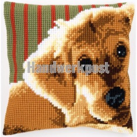 kreuzstichkissen labradorpup