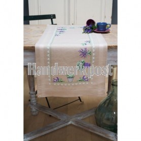 kreuzstichläufer lavendel, beige