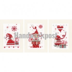 stickpackung weihnachtskarte (3 st.) zingende kerstkabouters