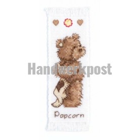 stickpackung lesezeichen, popcorn bear, popcorn