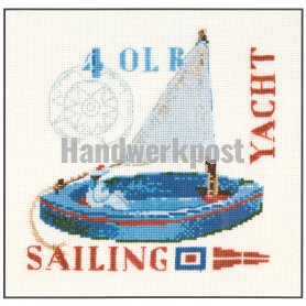 stickpackung zeilboot, blauw
