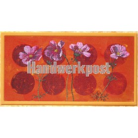 stickpackung rose bloemen op rood