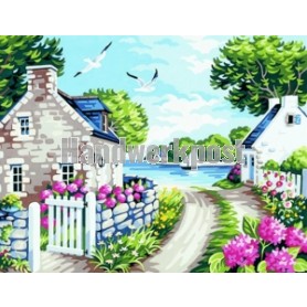 stramin + garnpaket, zomerlandschap