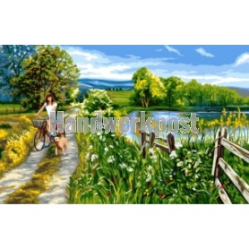 stramin + garnpaket, zomerse fietstocht