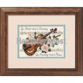 stickpackung viool met bloemen (klein)