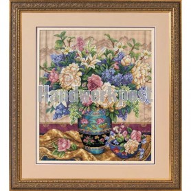 stickpackung stilleben, vaas met bloemen