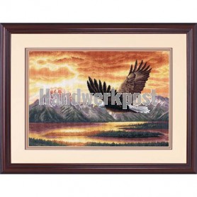 stickpackung adelaarsvlucht bij avondschemering