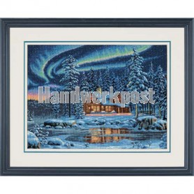 stickpackung winterlandschap in nachtsfeer