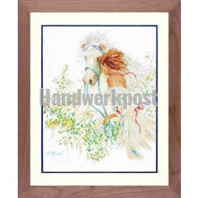stickpackung willem haenraets, paard met vrouw en bloemen
