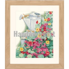 stickpackung lathyrus en gieter op stoel