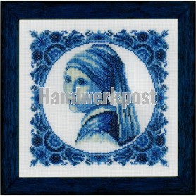 stickpackung delftsblauw, wandtegel meisje met de parel
