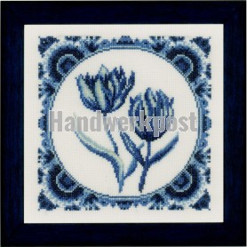 stickpackung delftsblauw, wandtegel tulpen