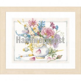 stickpackung marjolein bastin, witte pot/penseel met bloemen