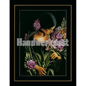 stickpackung vrouw met bloemen