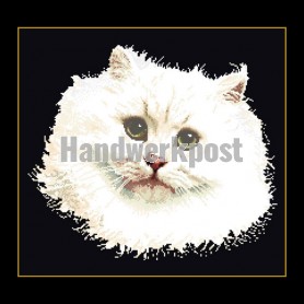 stickpackung witte poes op zwart