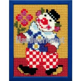 kreuzstichwandbehang clown