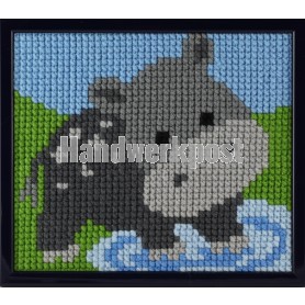 kreuzstichwandbehang nijlpaardje