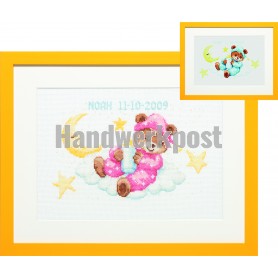 stickpackung geburt noah (incl. blauw/rose garn)
