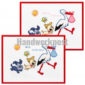 stickpackung woezel&pip, geb. ooievaar (incl. blauw/rose garn)